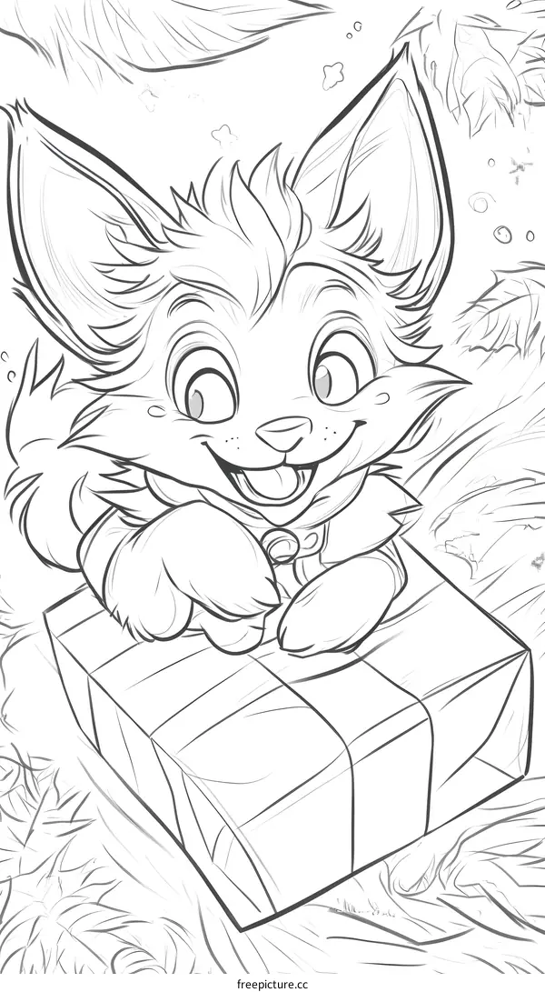 Cute Cartoon Animal Holding Gift Box