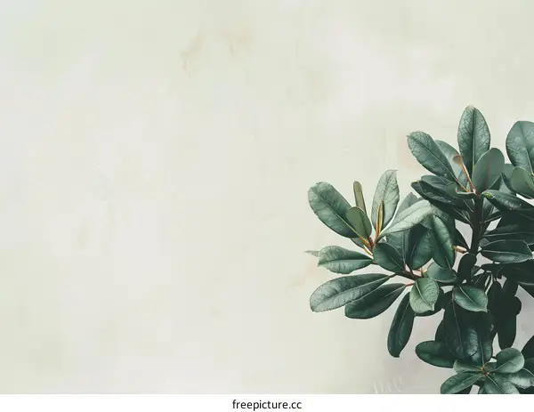 Green Leaves on a Light Green Background