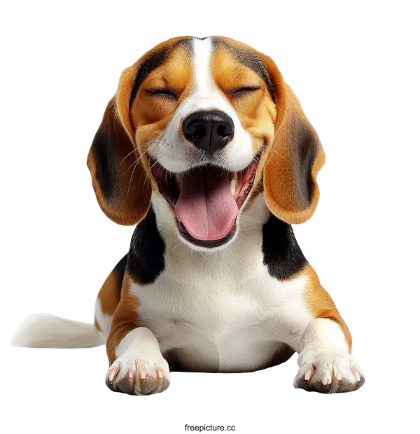 [Transparent Background PNG]Happy Beagle Dog Portrait on White Background