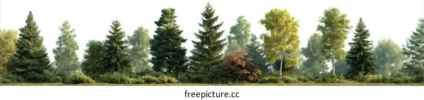Forest of Tall Coniferous Trees in a Landscape