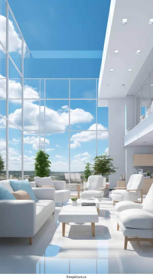 A bright and airy living space with large windows