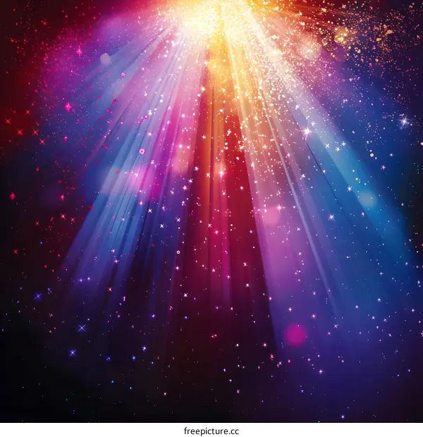 Colorful rays of light