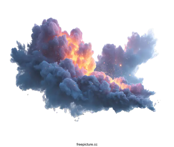 [Transparent Background PNG]Colorful Explosion Cloud Illustration