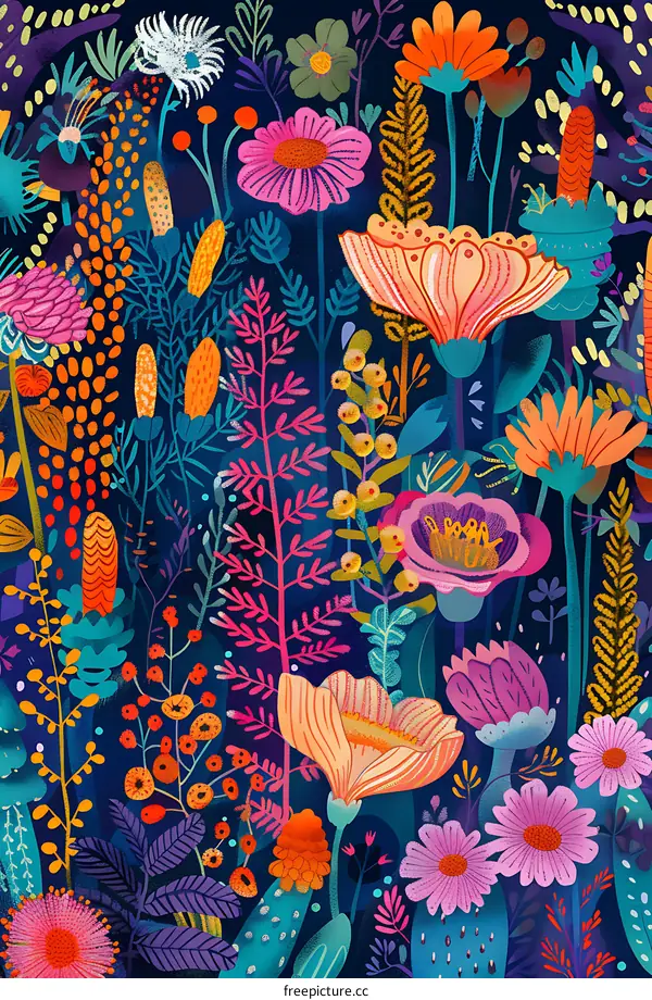 Colorful Floral Pattern Illustration