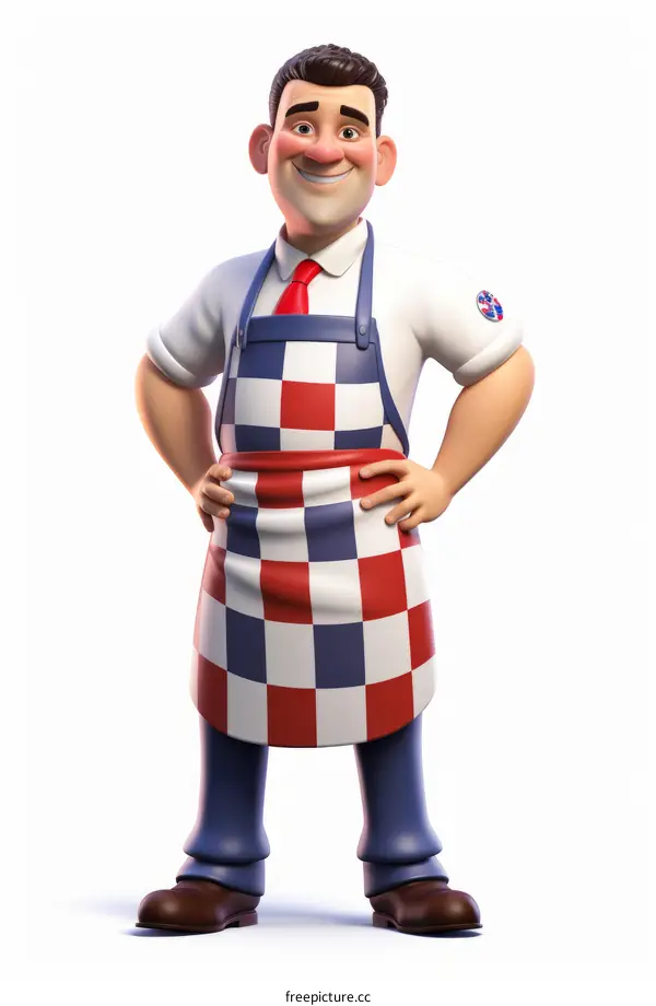 Cartoon Butcher in Uniform