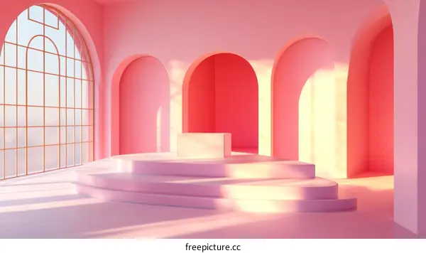 Pink Archway Interior Scene Design