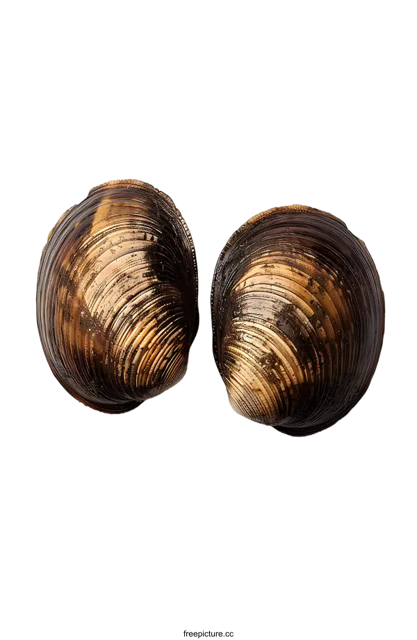 [Transparent Background PNG]Two clams on a white background