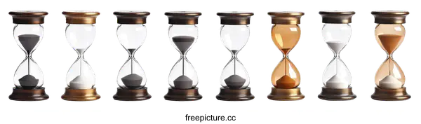 [Transparent Background PNG]Vintage Hourglass Collection Set of Six