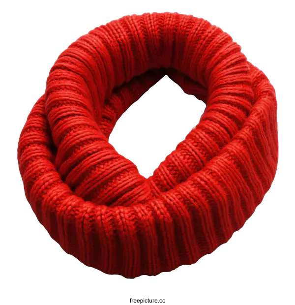 [Transparent Background PNG]Warm Red Knitted Infinity Scarf