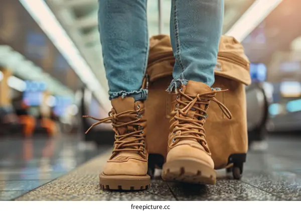 Airport Travel Shoes and Luggage