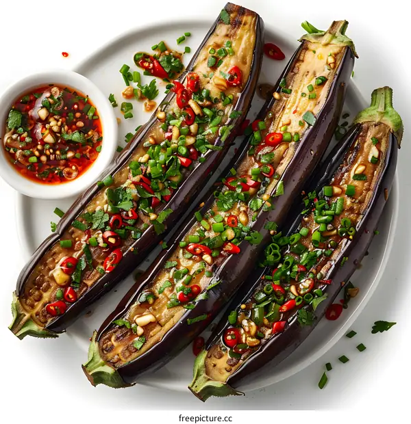 Grilled Eggplant with Chili Garlic Sauce