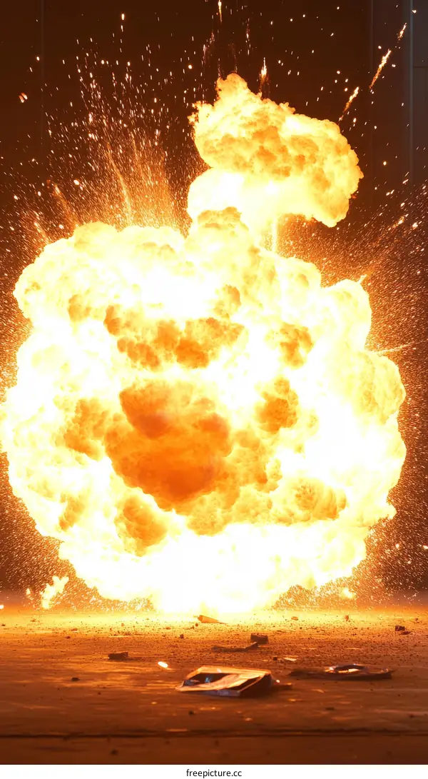 Massive Explosion  Fireball  Blast  Powerful Impact