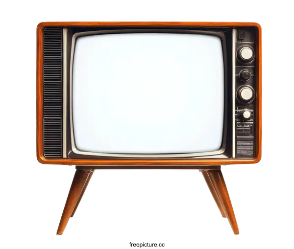 [Transparent Background PNG]Vintage Television Set on White Background