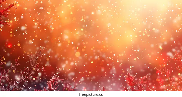 Christmas red background with snowflakes