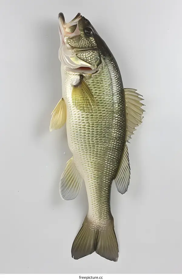 Largemouth Bass Fish on White Background