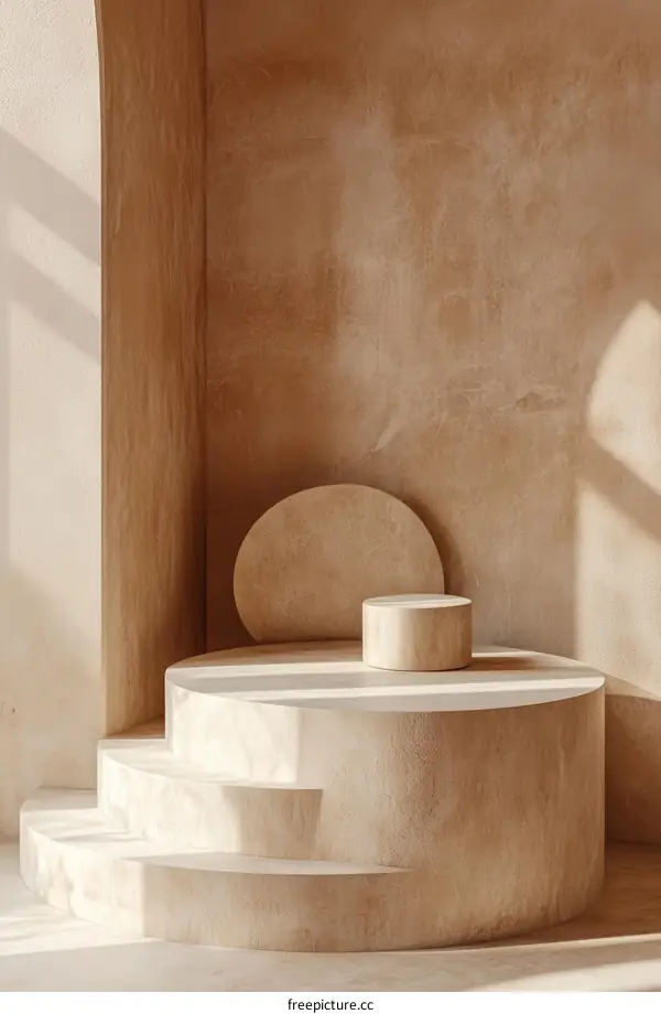 Beige Minimalist Geometric Display Platform