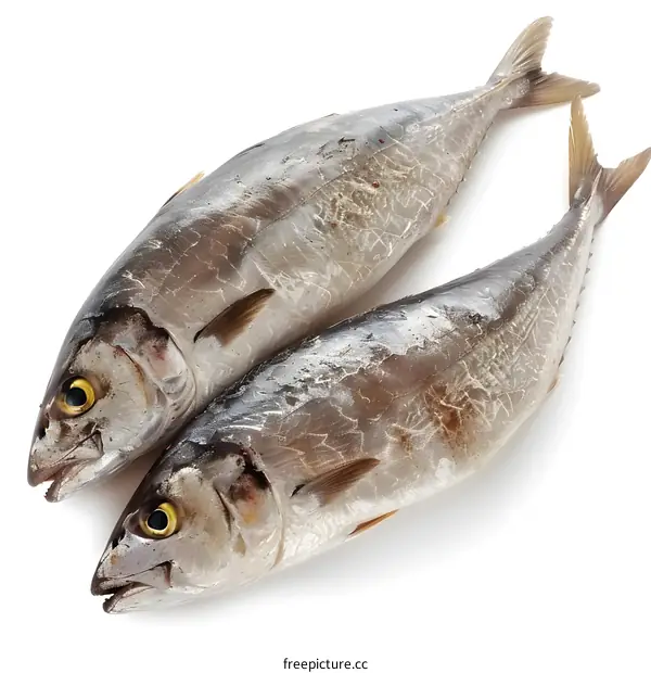 Two Fresh Tunas on White Background
