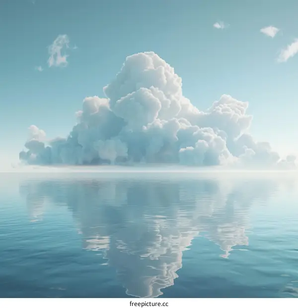 Peaceful Clouds Mirrored on Calm Water