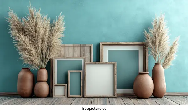 Bohemian Style Interior Design Mockup with Decor