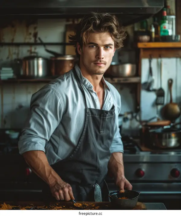 Portrait of a male chef in a kitchen