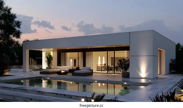 Modern House Design With Pool and Minimalist Architecture