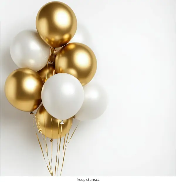 Gold and White Balloons Festive Decoration