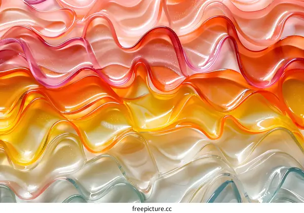 Colorful Glass Waves Abstract Background
