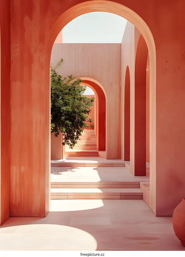 Pink Archway Architecture in the Desert