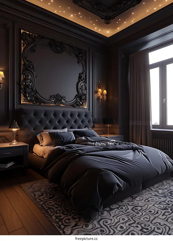 Bedroom in black