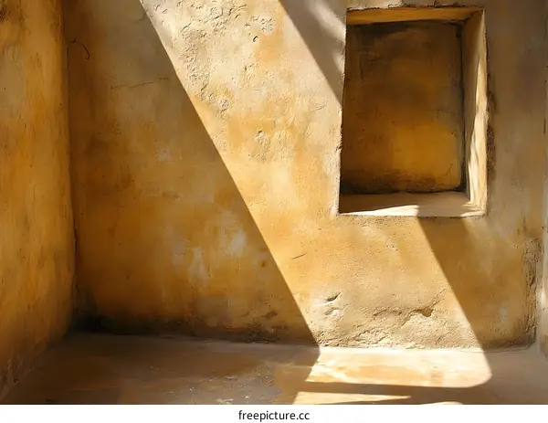 Sunlit Niche in an Old Yellow Wall