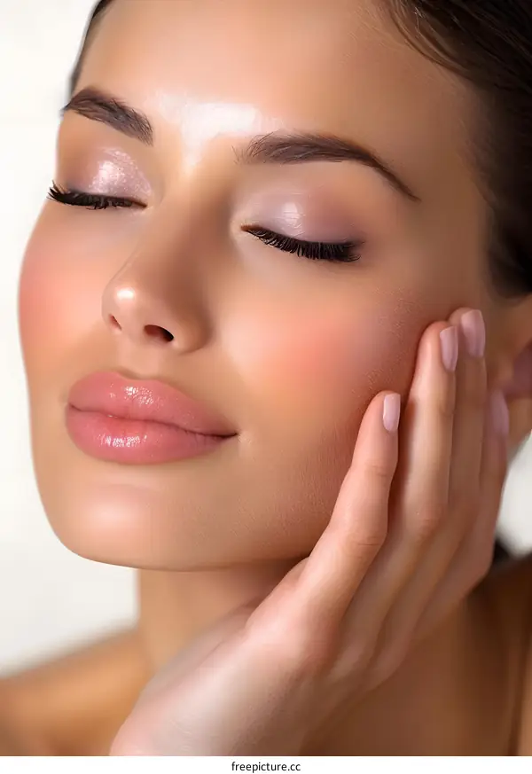 beautiful woman face closeup