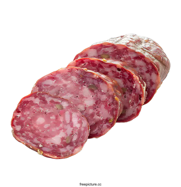 [Transparent Background PNG]Sliced Italian salami