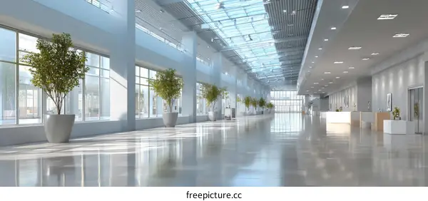 Modern Empty Exhibition Hall Interior Design