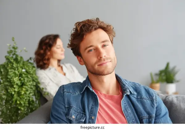 Couple Relaxing at Home Portrait