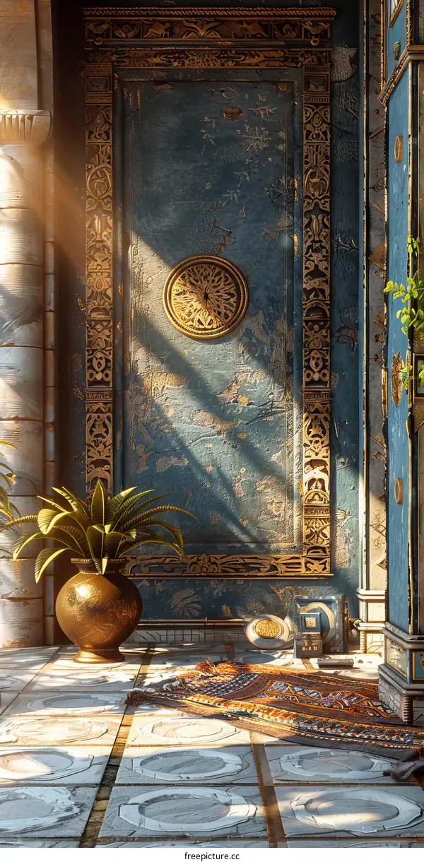 Sunlit Interior of an Ancient Arabic Palace