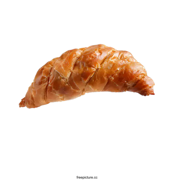 [Transparent Background PNG]Freshly baked croissant isolated on white background