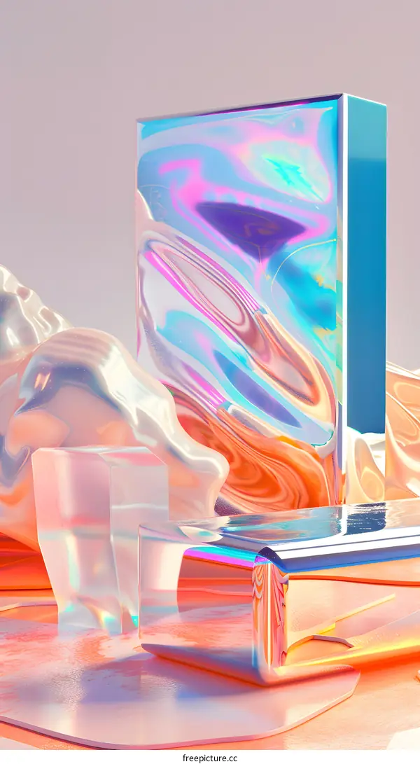 Abstract Holographic Geometric Shapes Background