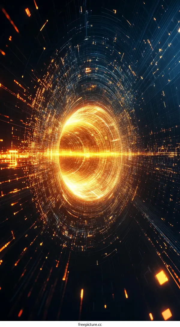 Abstract Futuristic Tunnel of Light and Energy