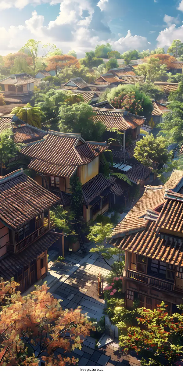 Ancient Chinese Village in the Mountains