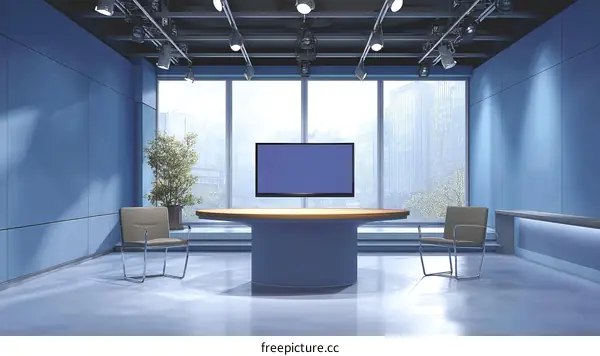 Modern News Studio Rendering