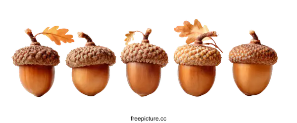 [Transparent Background PNG]Five Acrons on White Background