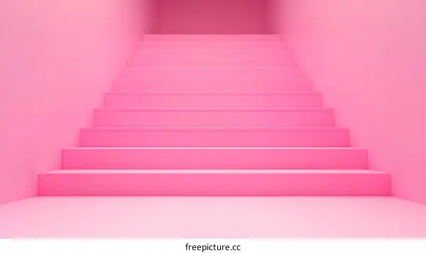 Pink Stairway Minimalist Modern Design