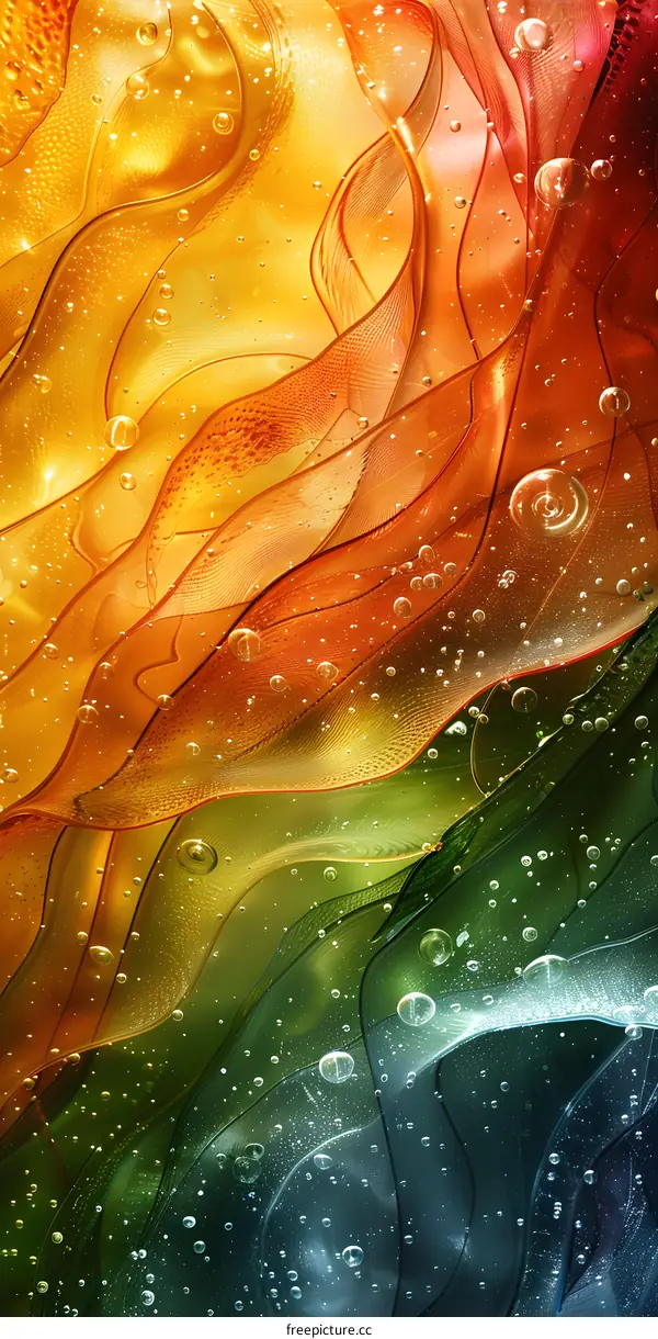 Abstract Colorful Glass Texture with Bubbles