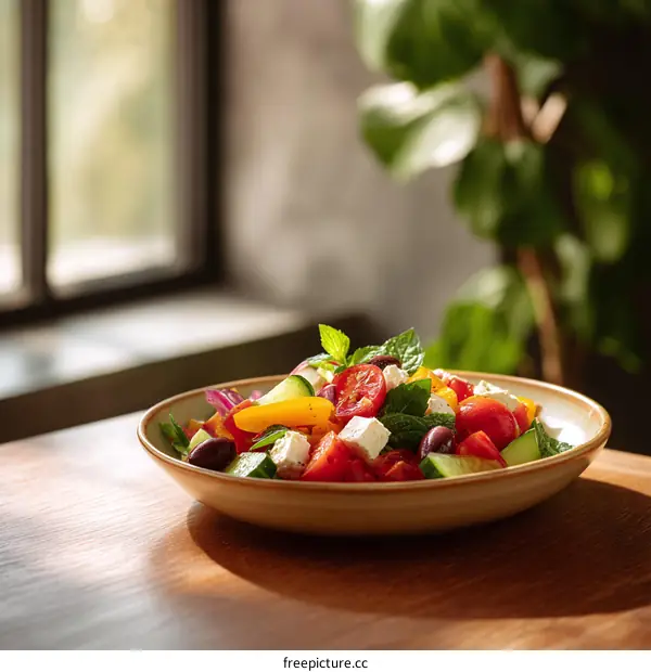 Delicious Greek Salad in a Bowl