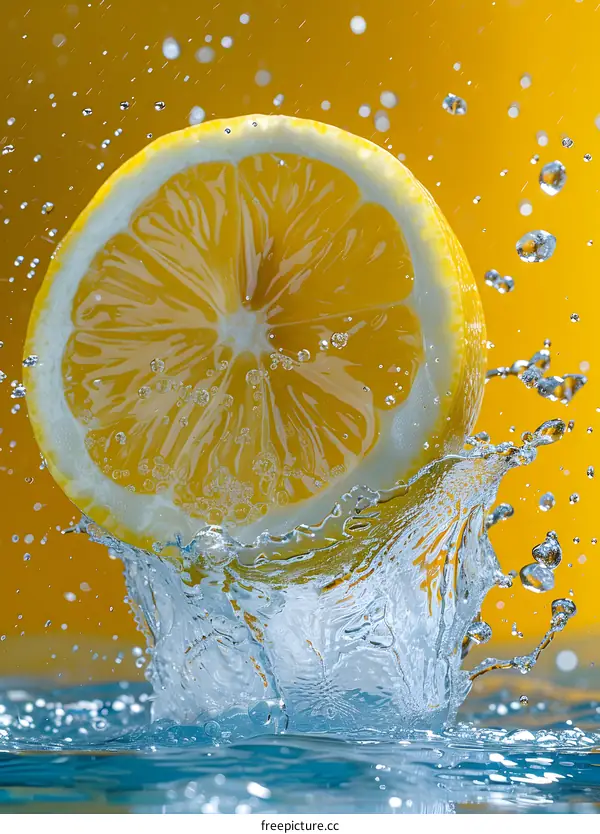 Lemon water splash