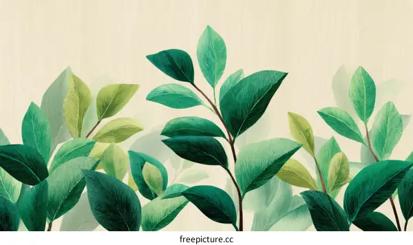 Delicate Green Leaves Illustration