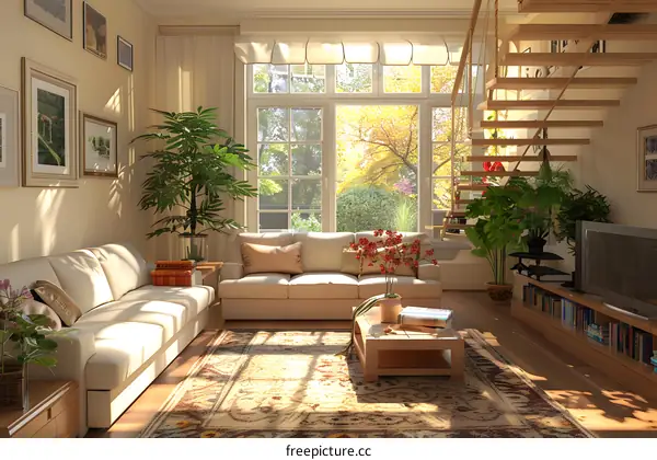 Sunny Living Room Interior