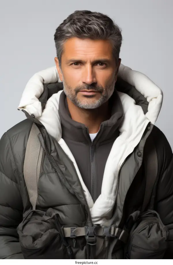 portrait of a man in a green jacket