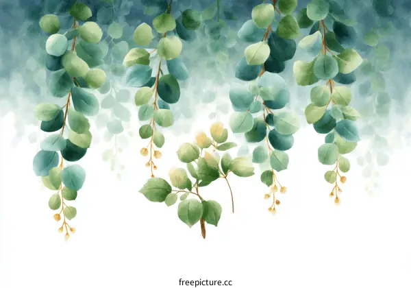 Watercolor Eucalyptus Illustration Background
