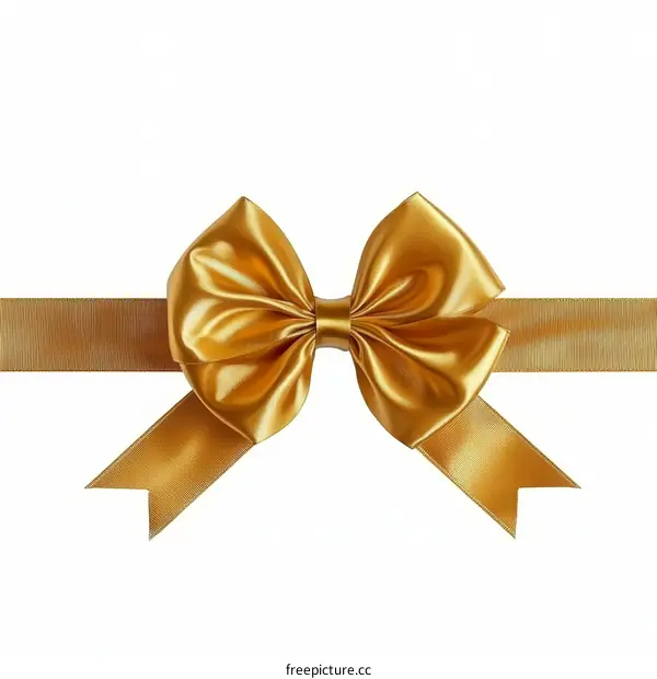 Golden Satin Ribbon Bow Decoration